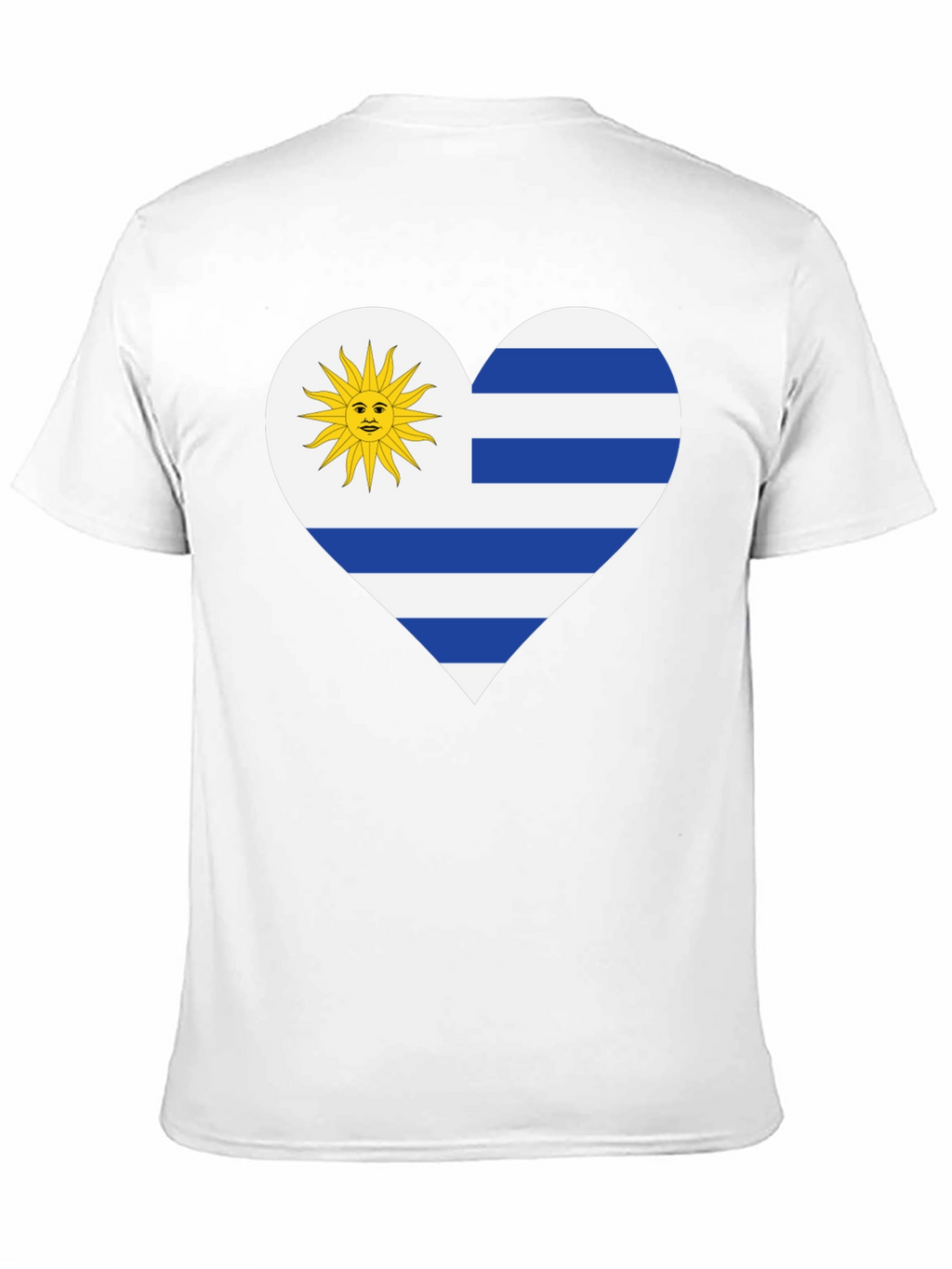 Uruguay Flag Heart T-Shirt - Black Tee