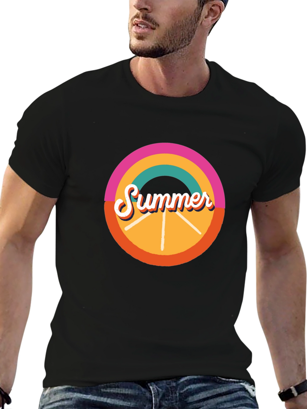 Retro Summer T-Shirt - Black Graphic Tee