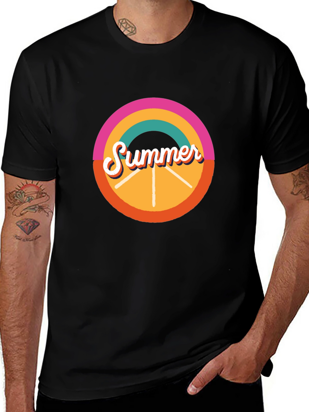 Retro Summer T-Shirt - Black Graphic Tee