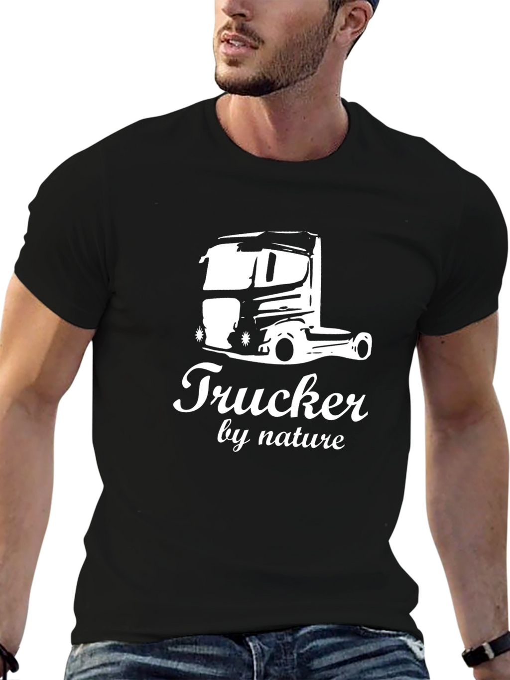 Trucker by Nature Graphic Tee - Black