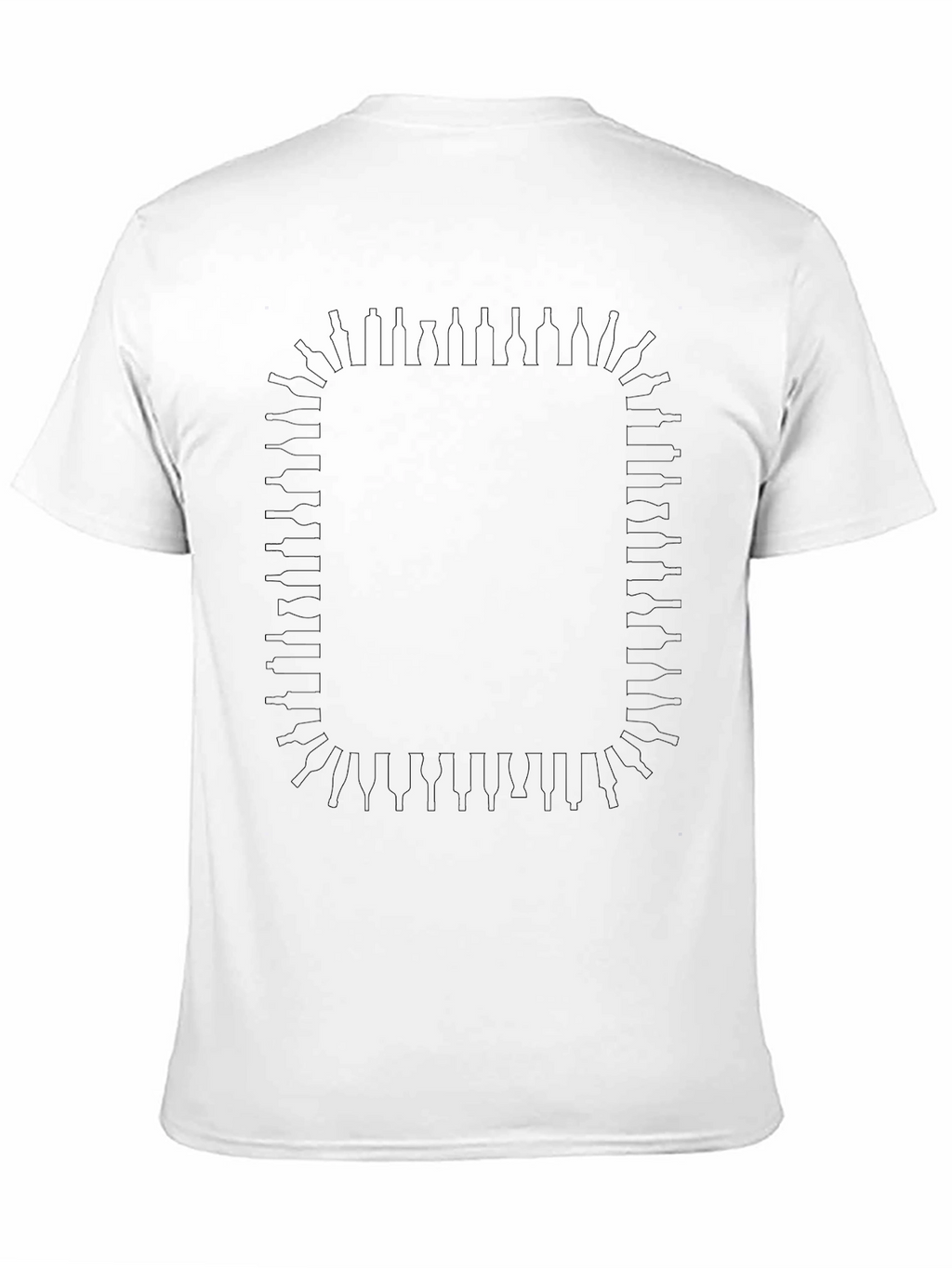 Bottle Border Black T-Shirt - Stylish Graphic Tee