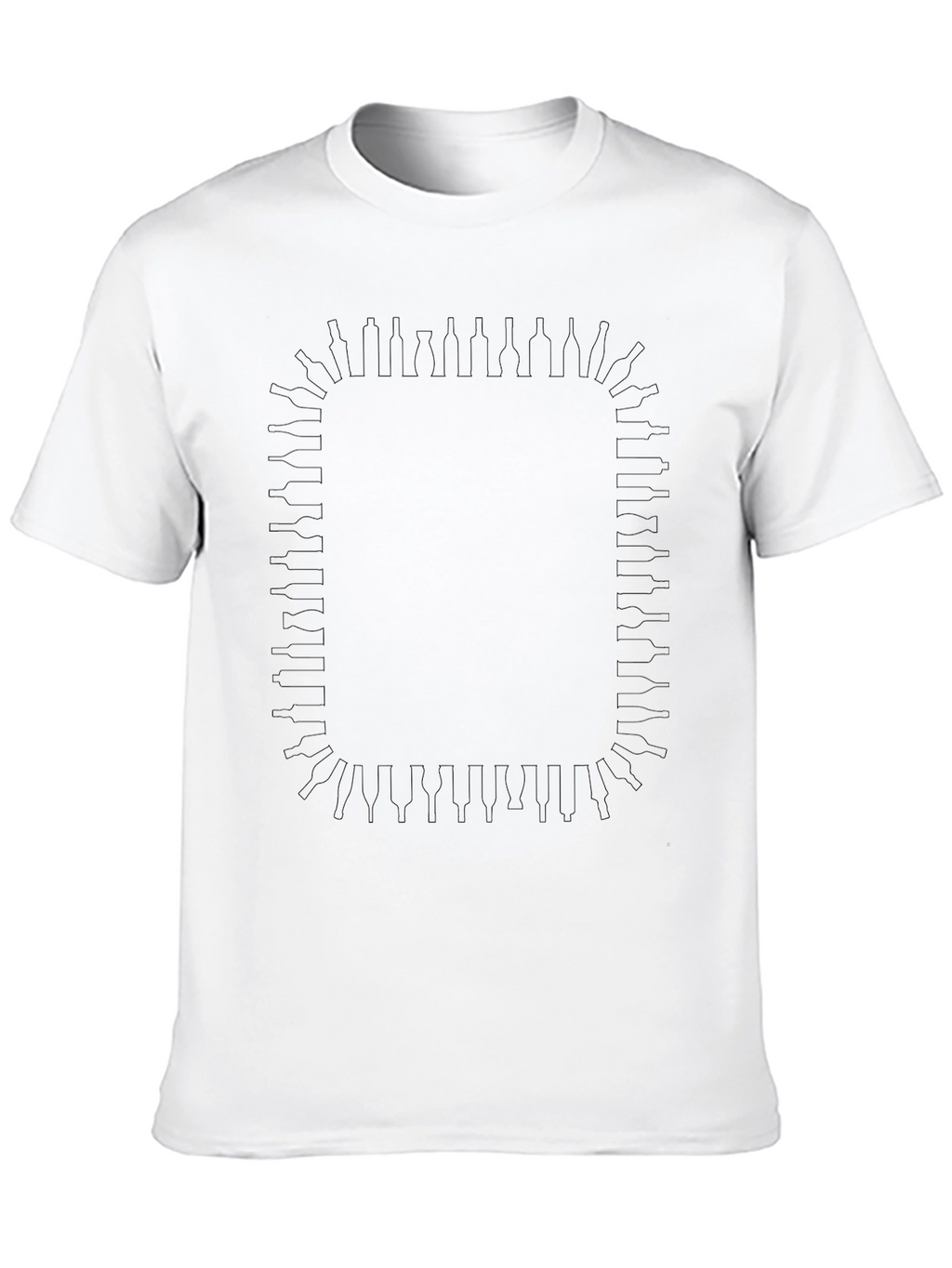 Bottle Border Black T-Shirt - Stylish Graphic Tee