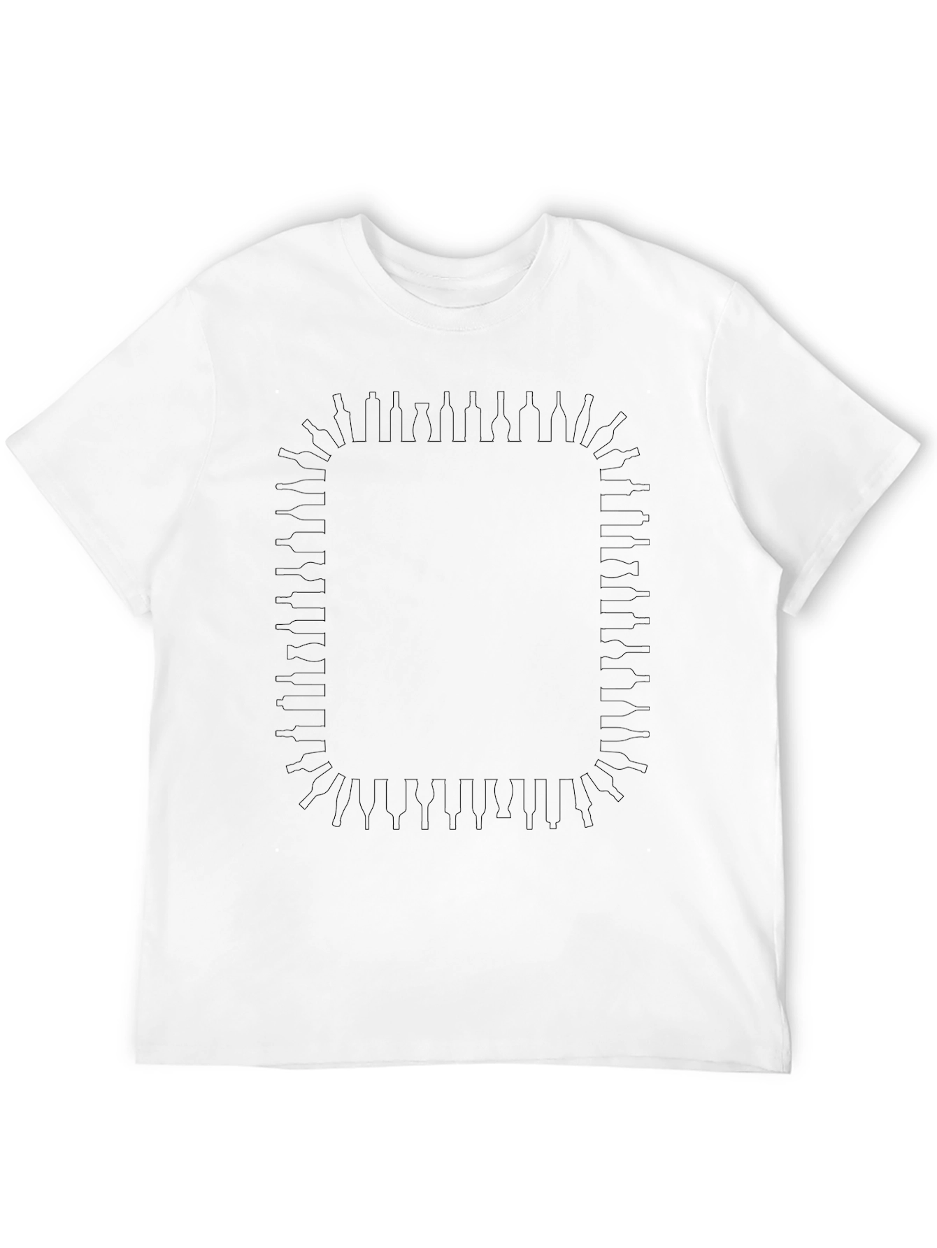 Bottle Border Black T-Shirt - Stylish Graphic Tee