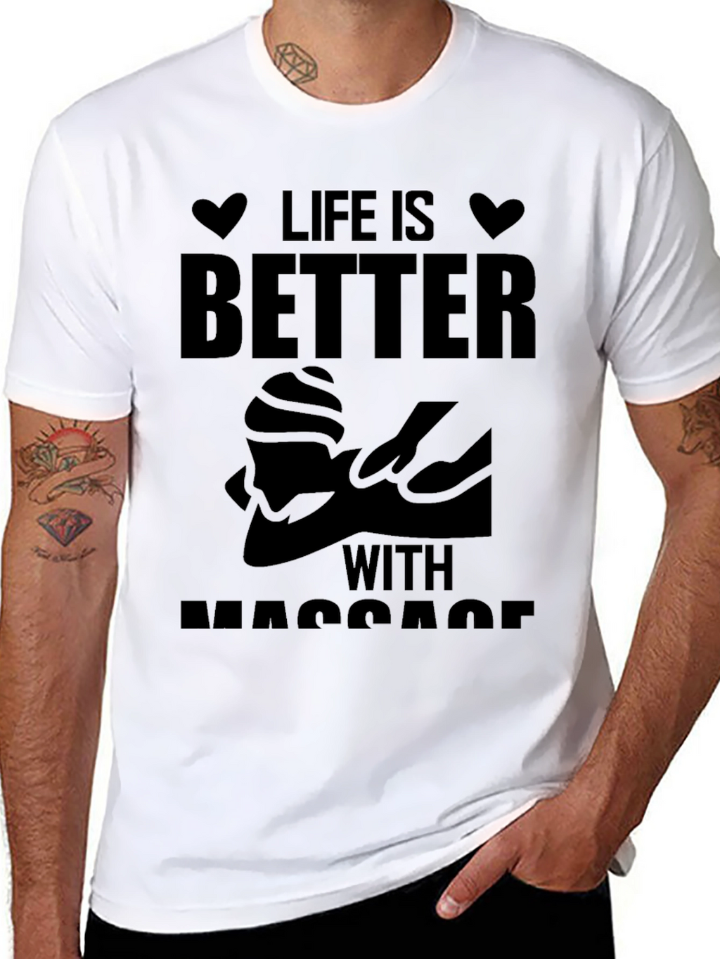 Life is Better with Massage Black T-Shirt