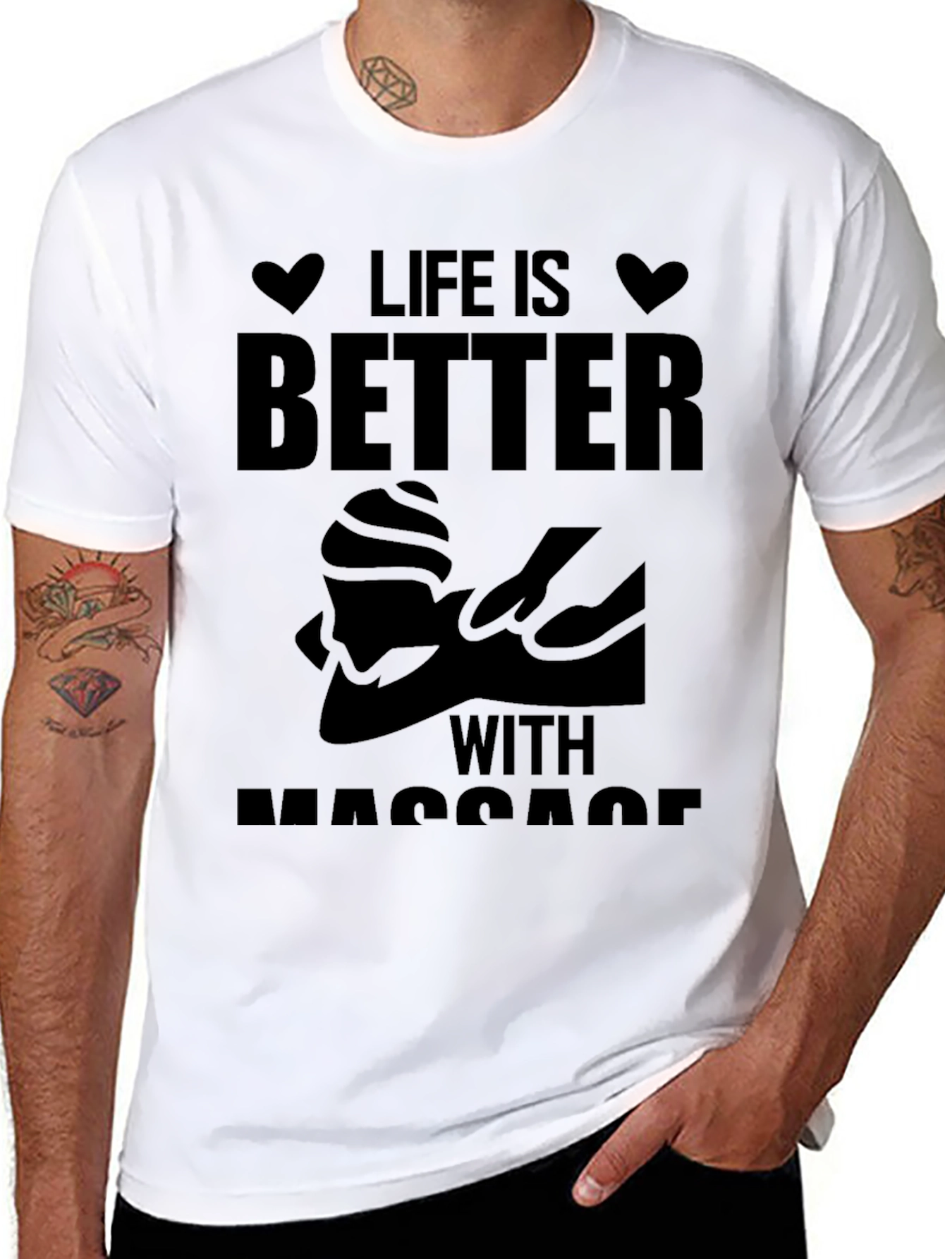 Life is Better with Massage Black T-Shirt