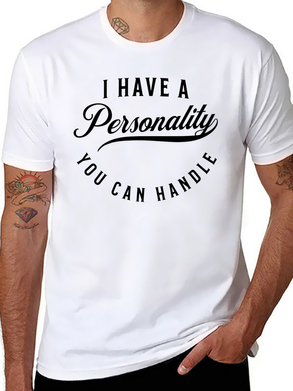 Funny Personality Graphic T-Shirt - Mens Black Tee