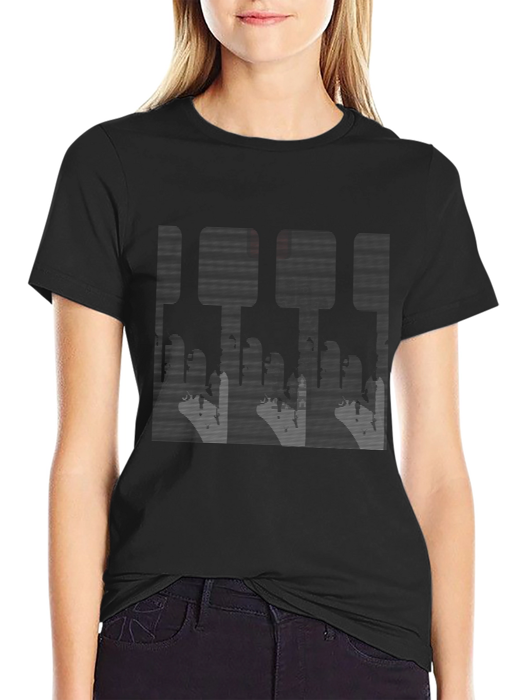 Abstract Cityscape Graphic Black Tee