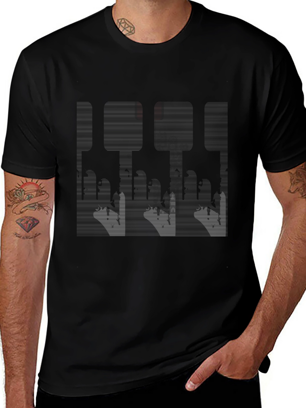 Abstract Cityscape Graphic Black Tee