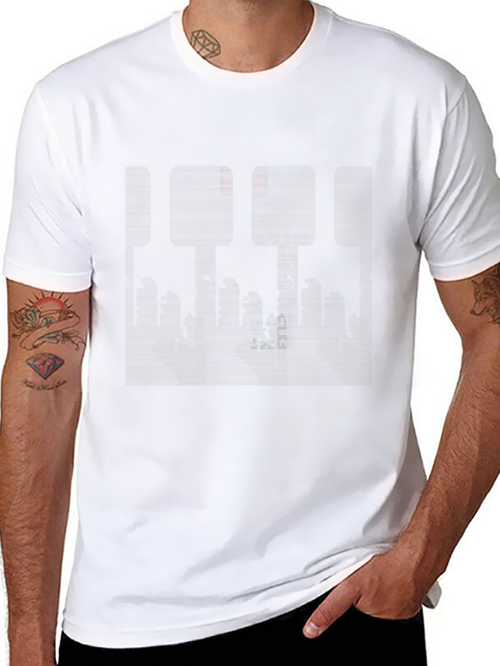 Abstract Cityscape Graphic Black Tee