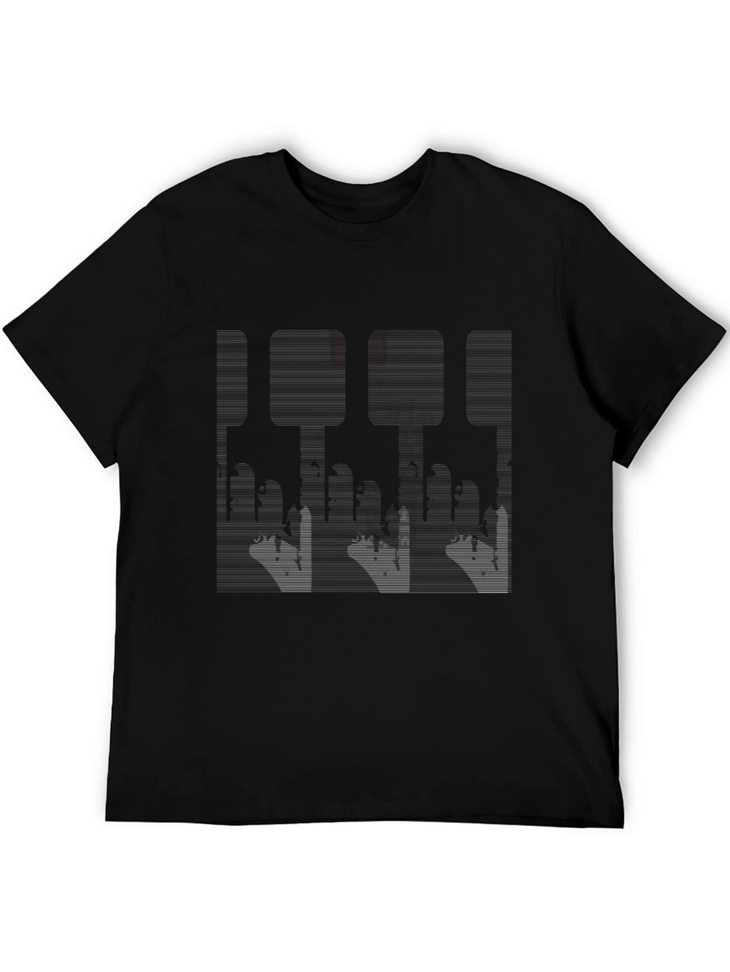 Abstract Cityscape Graphic Black Tee