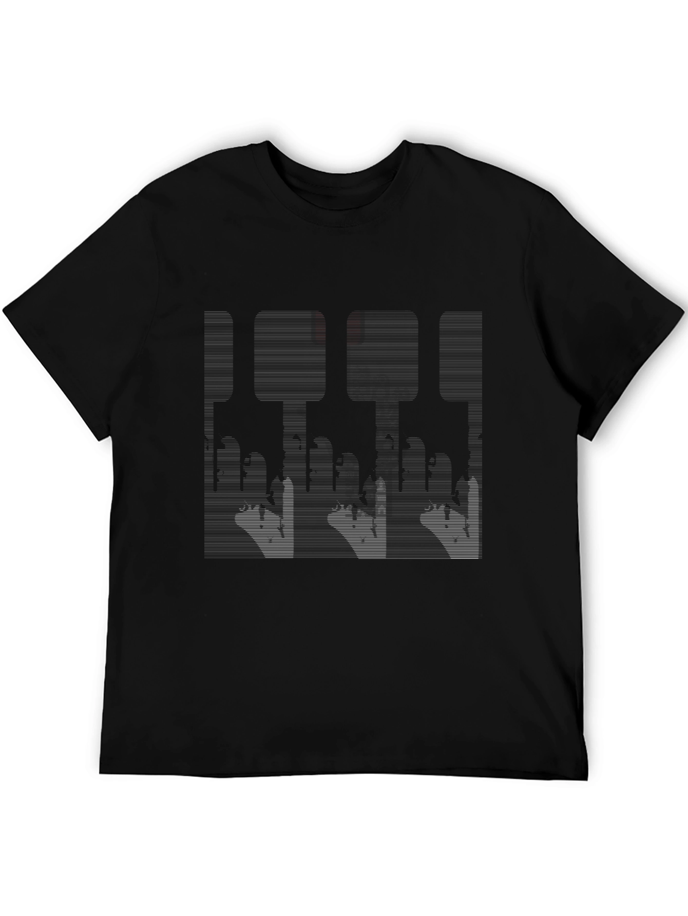 Abstract Cityscape Graphic Black Tee
