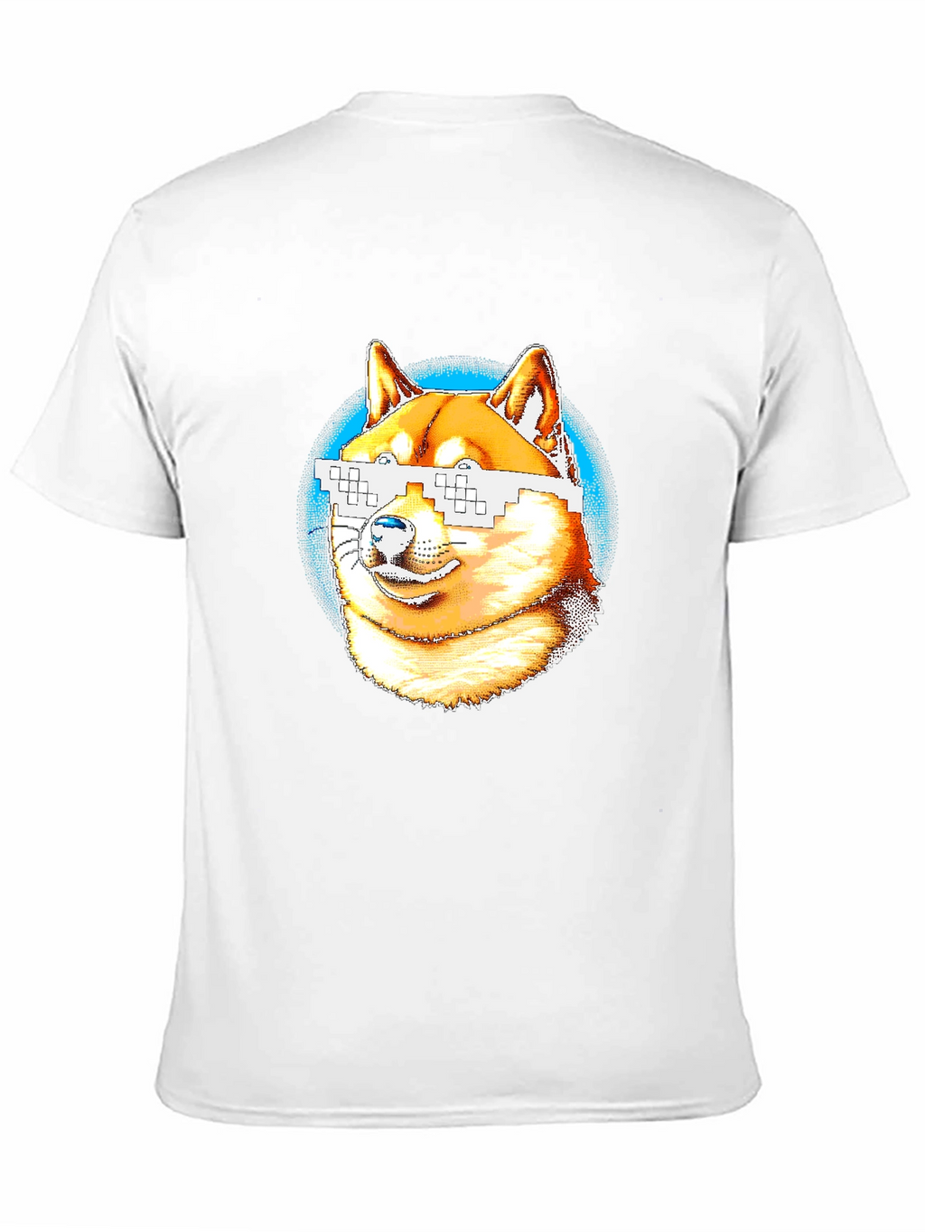 Doge Meme Pixel Sunglasses T-Shirt - Black