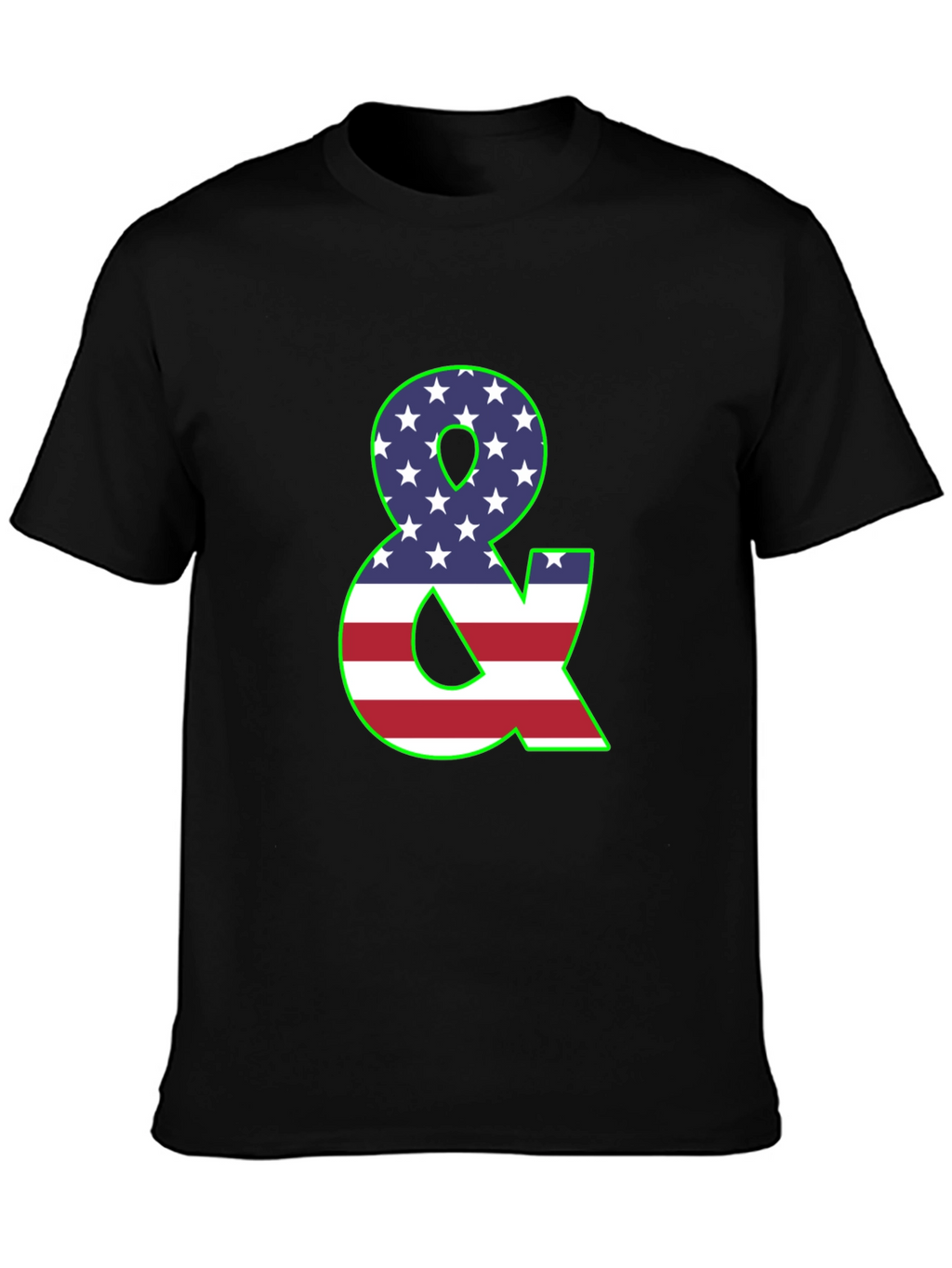 American Flag Ampersand Graphic Black T-Shirt