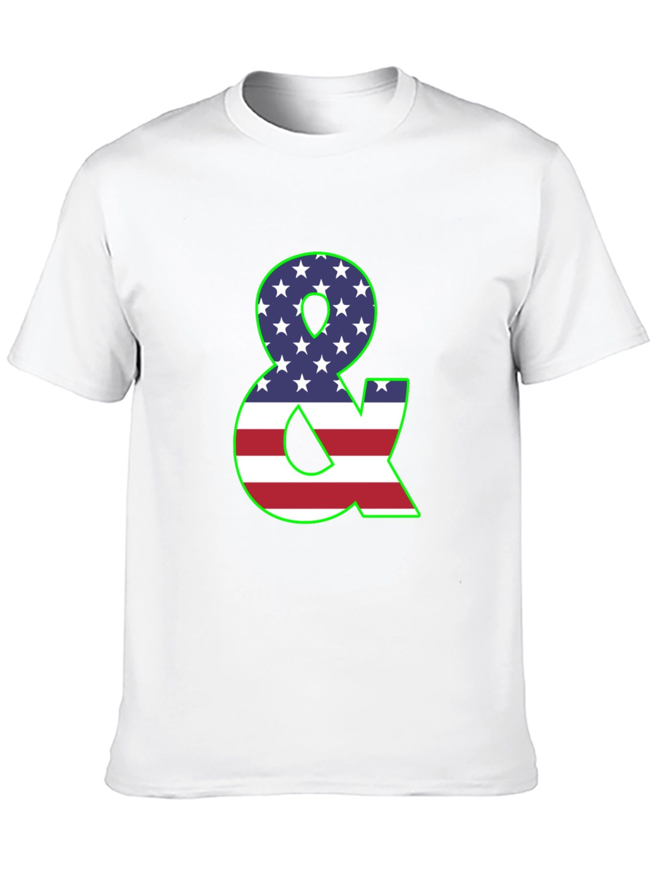 American Flag Ampersand Graphic Black T-Shirt