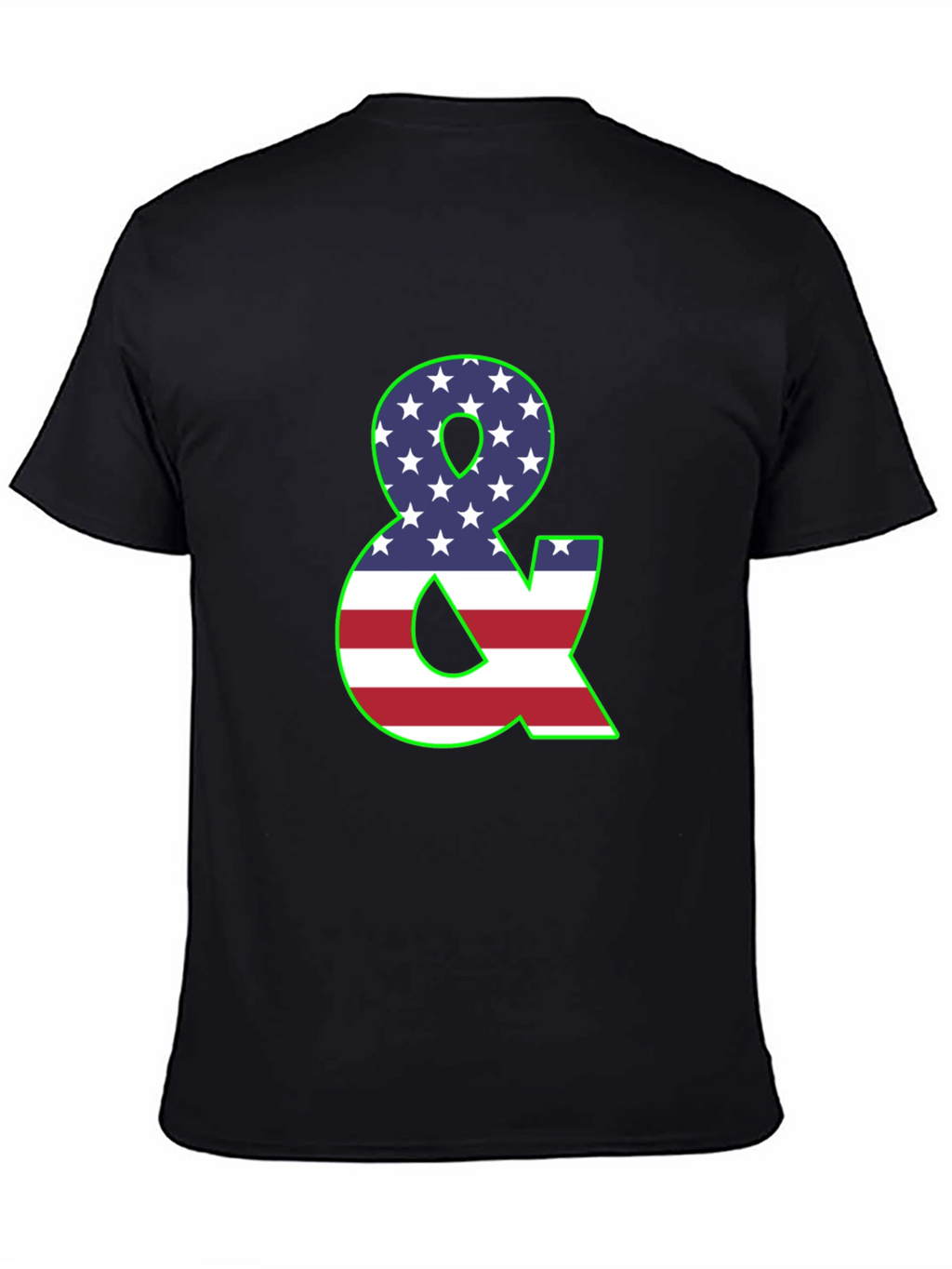 American Flag Ampersand Graphic Black T-Shirt