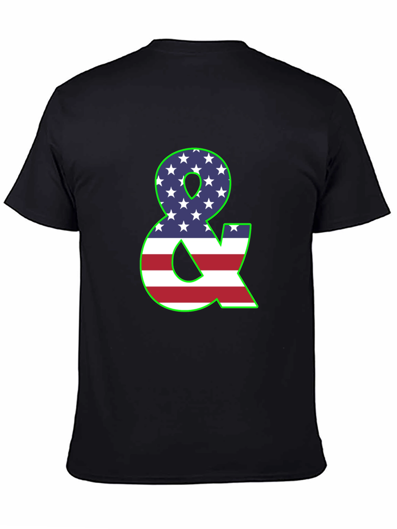 American Flag Ampersand Graphic Black T-Shirt
