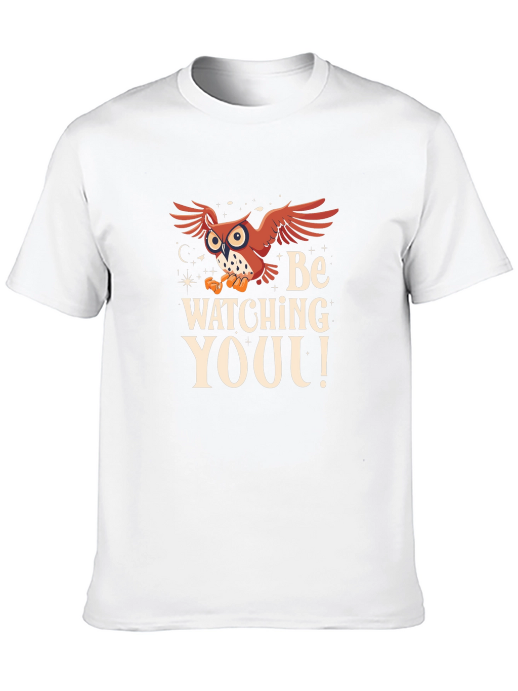 Owl Watching You Graphic Tee - Black