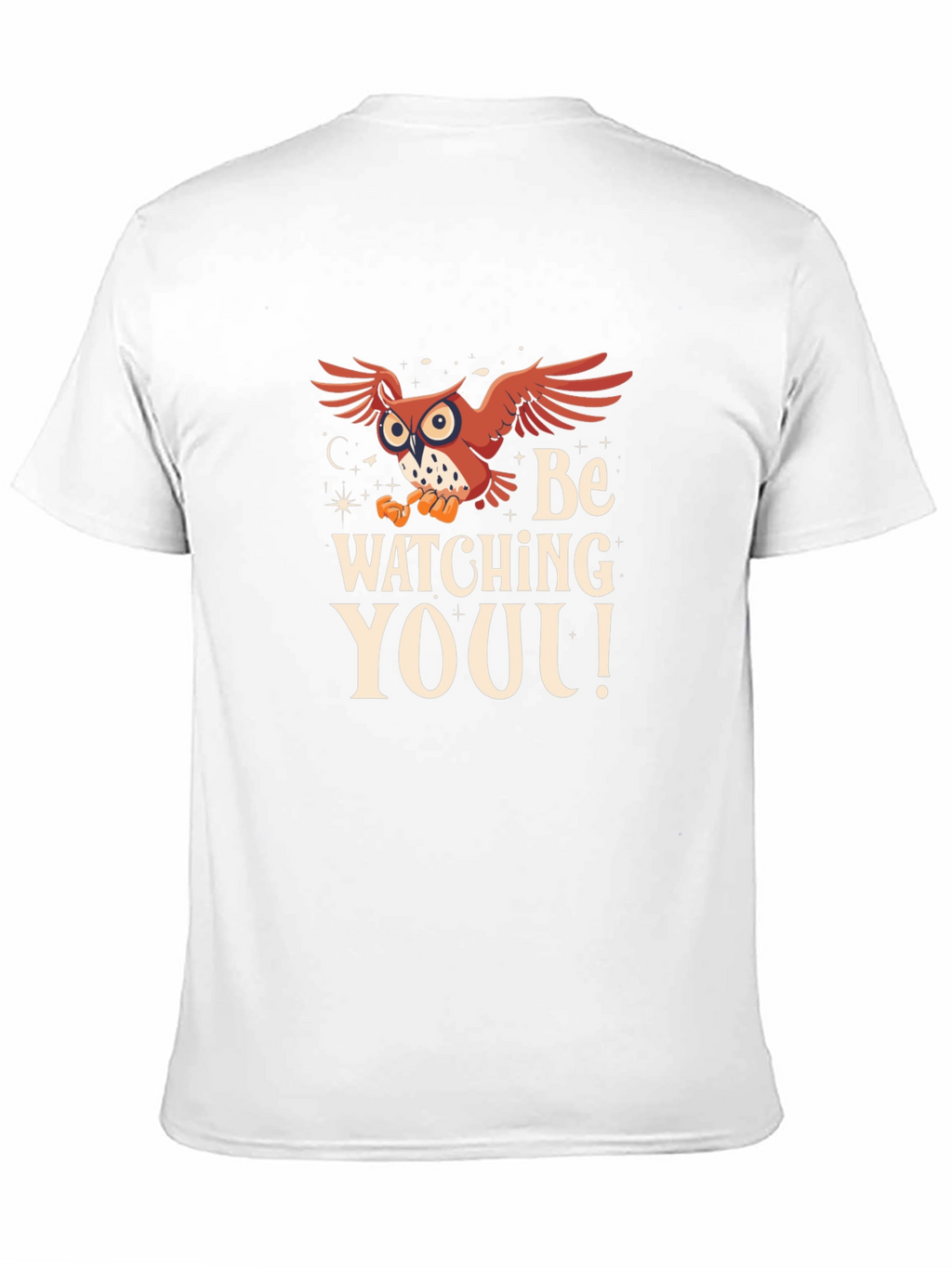 Owl Watching You Graphic Tee - Black