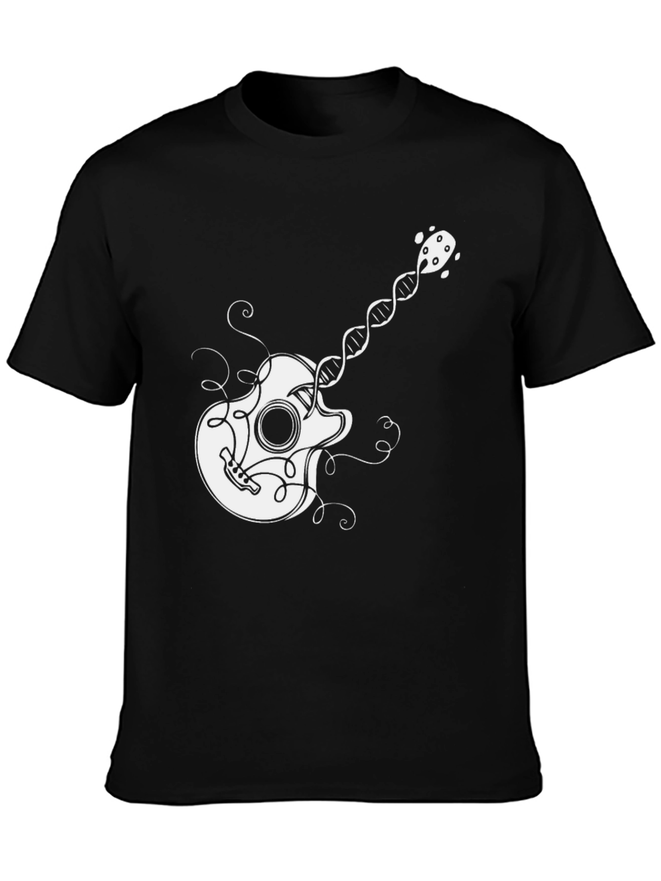 Guitar DNA Graphic Print Tee - Unique Music Lover Gift