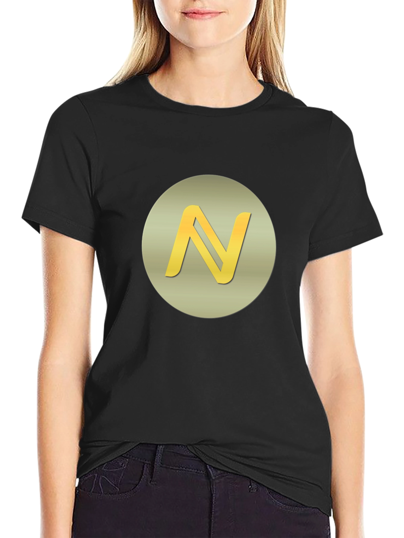 Gold N Logo Graphic Tee - Classic Black Cotton T-Shirt