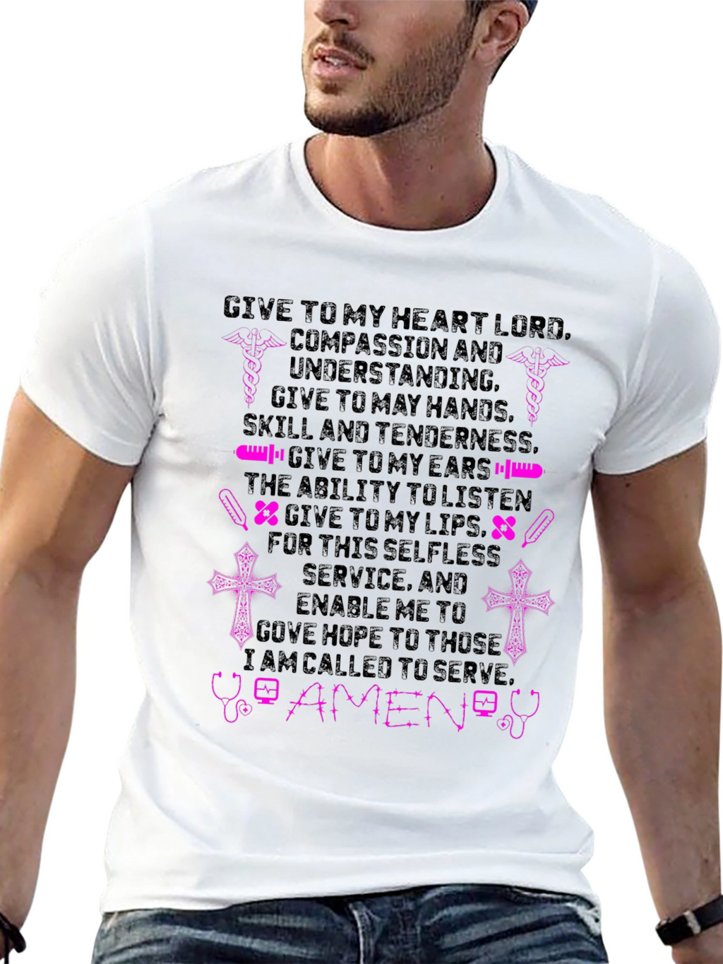 Nurse Prayer Graphic Tee - Faith Based Medical Apparel