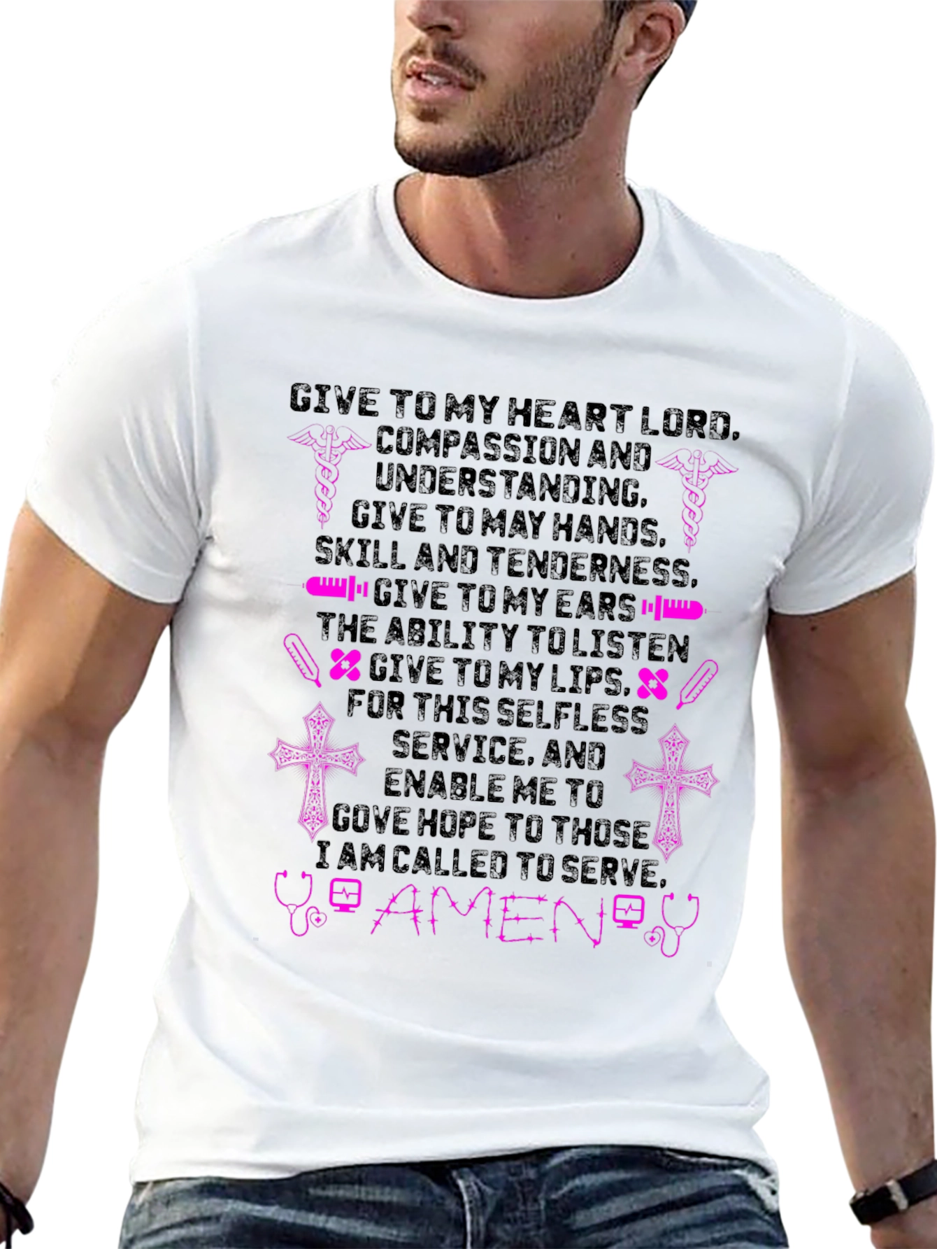 Nurse Prayer Graphic Tee - Faith Based Medical Apparel