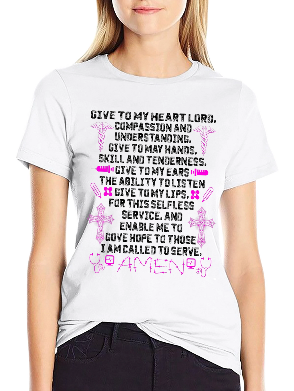Nurse Prayer Graphic Tee - Faith Based Medical Apparel