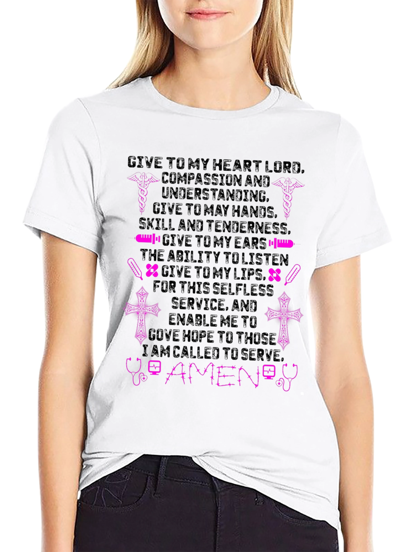 Nurse Prayer Graphic Tee - Faith Based Medical Apparel