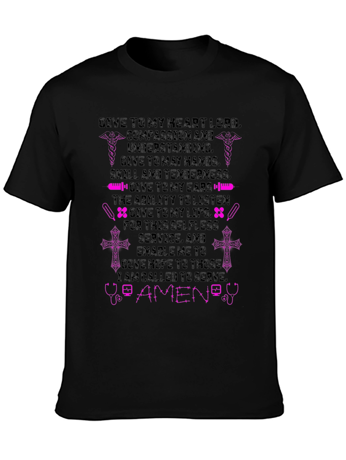 Nurse Prayer Graphic Tee - Faith Based Medical Apparel