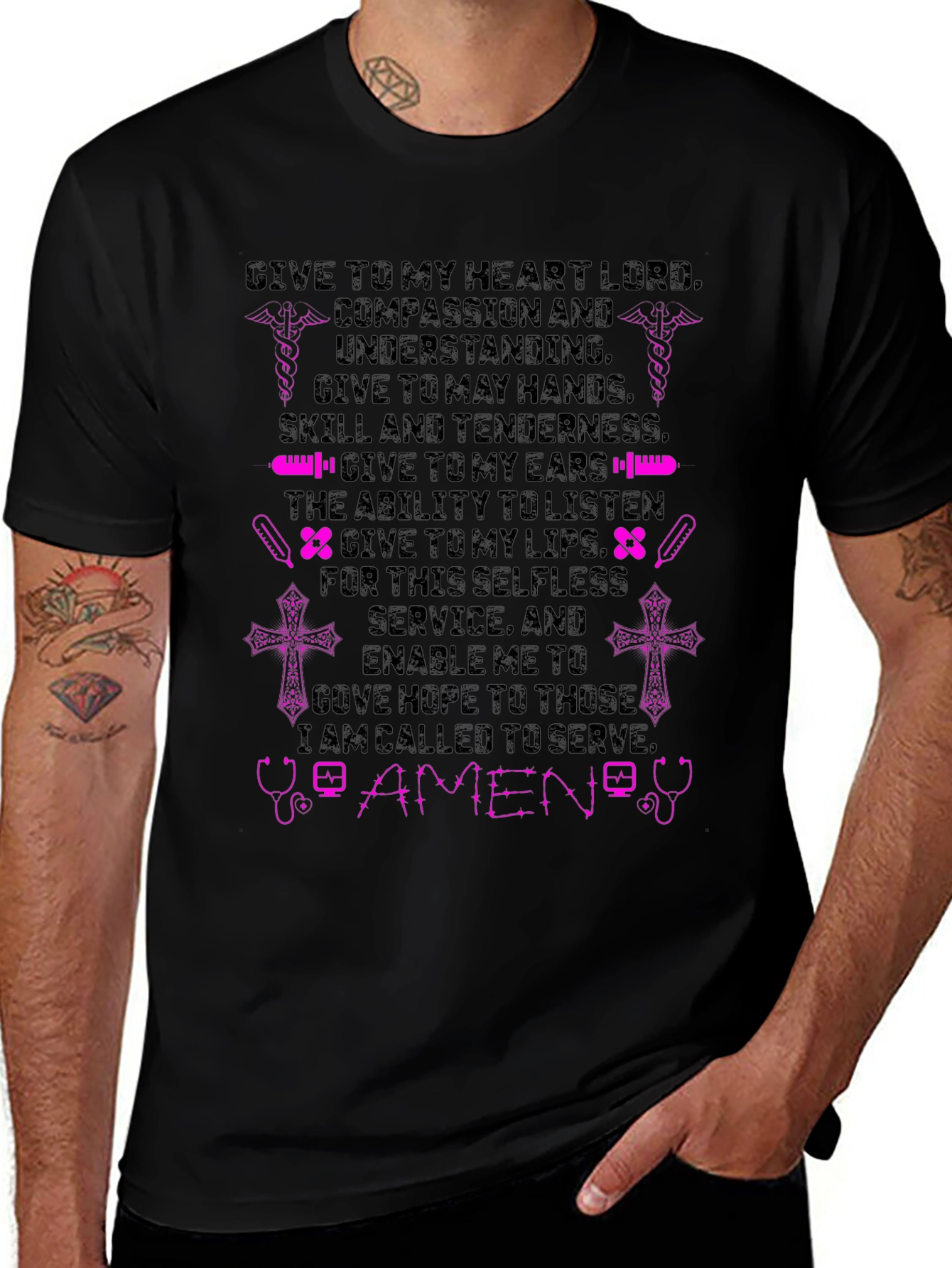 Nurse Prayer Graphic Tee - Faith Based Medical Apparel