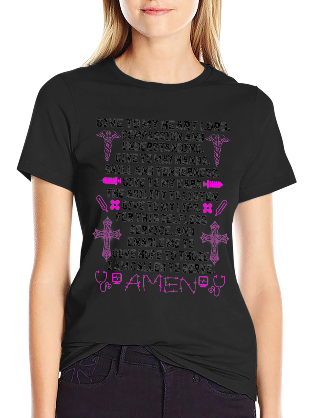 Nurse Prayer Graphic Tee - Faith Based Medical Apparel