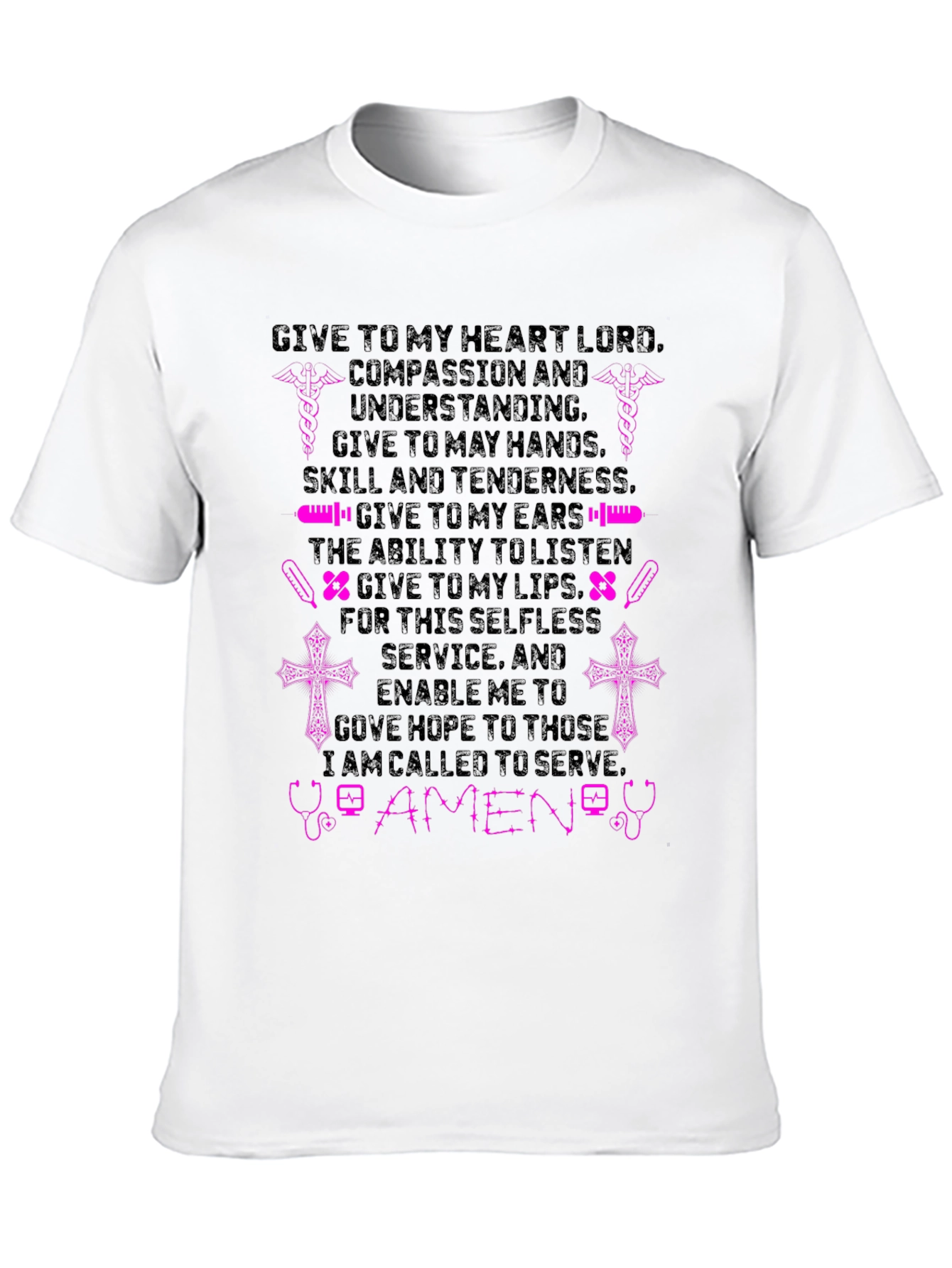 Nurse Prayer Graphic Tee - Faith Based Medical Apparel