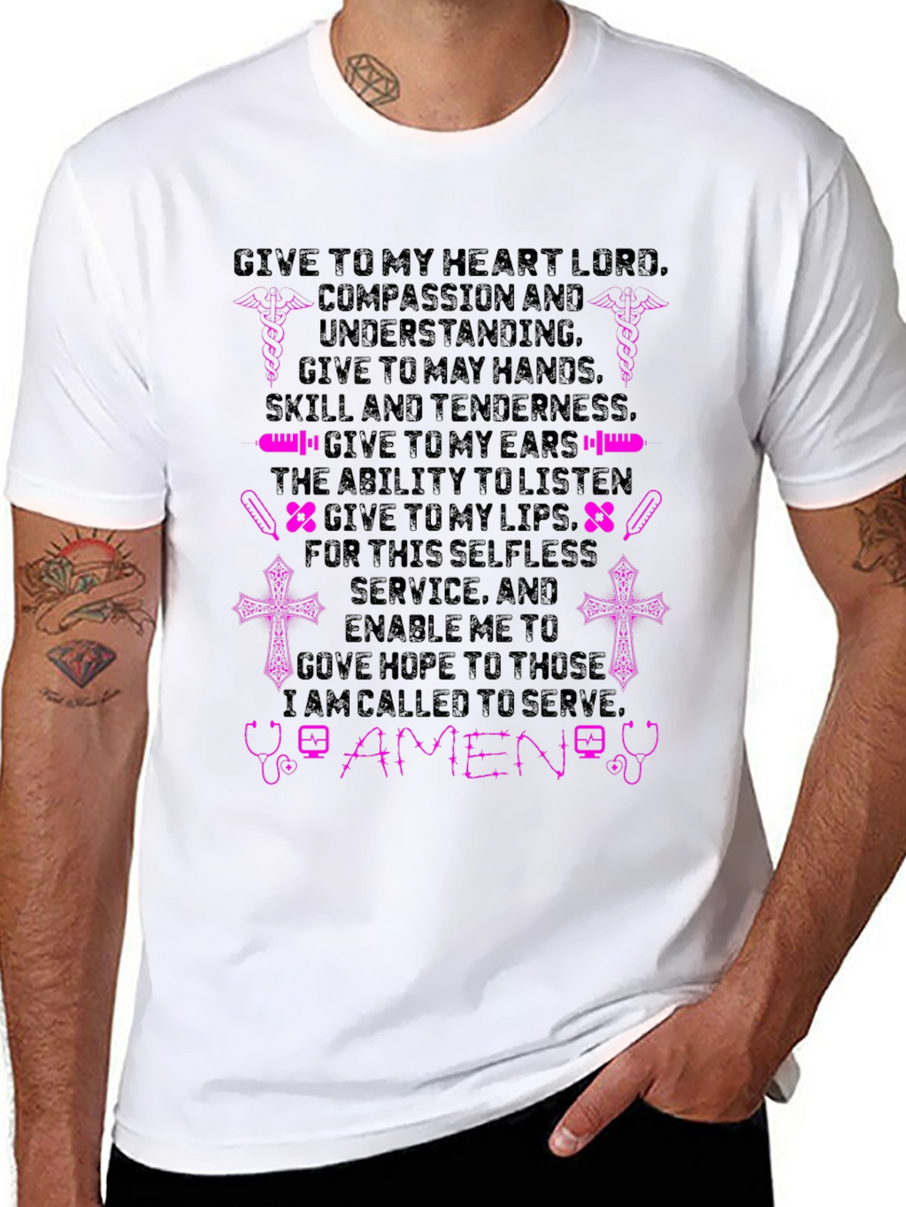 Nurse Prayer Graphic Tee - Faith Based Medical Apparel