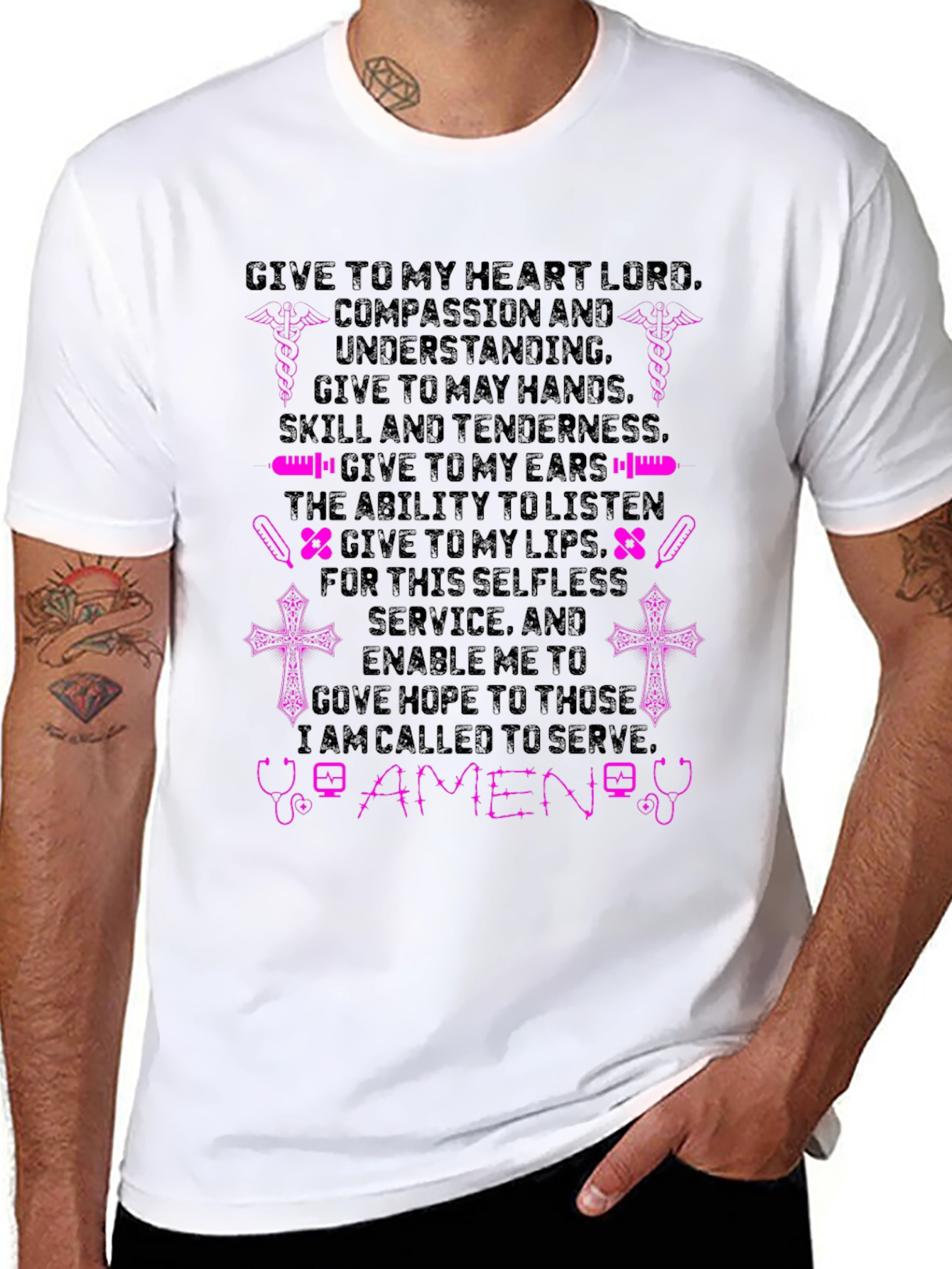 Nurse Prayer Graphic Tee - Faith Based Medical Apparel