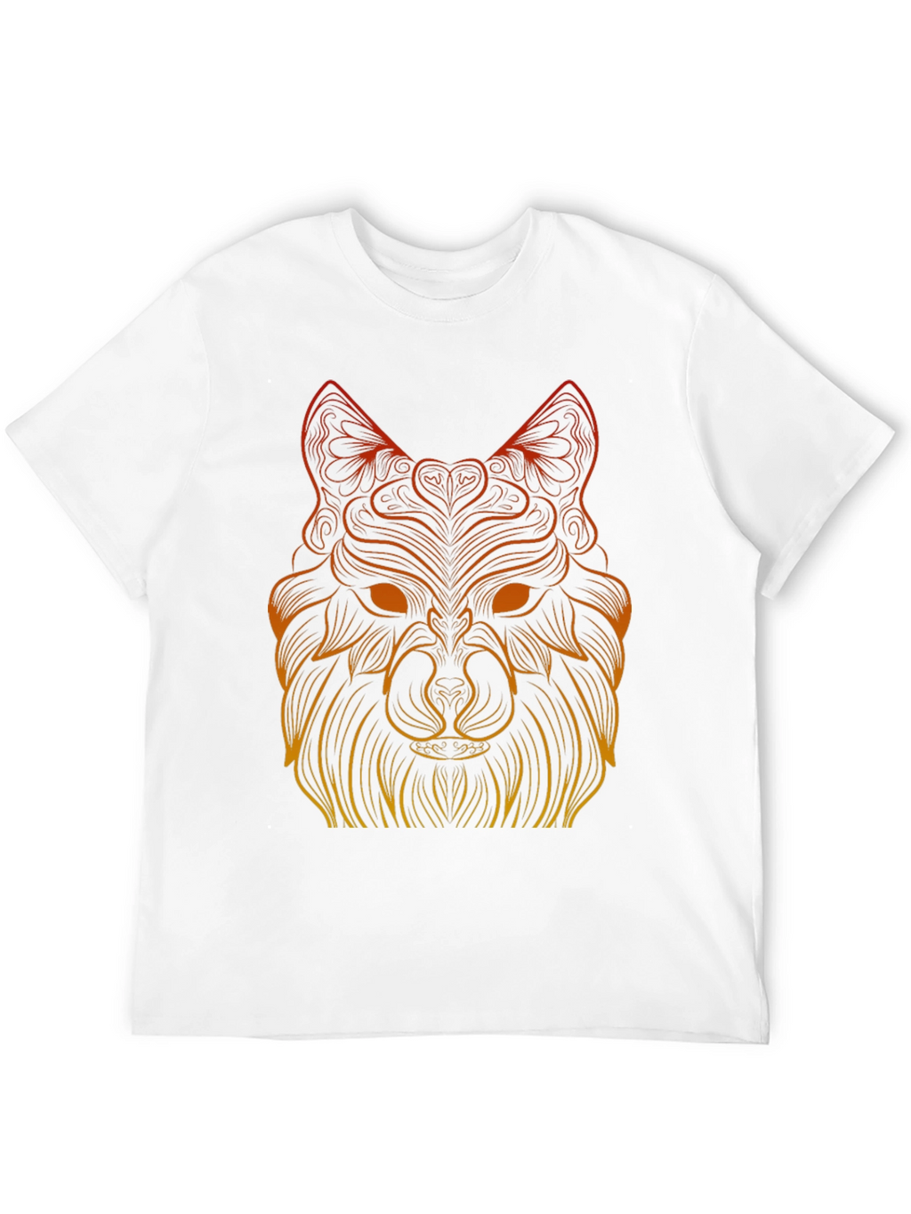 Geometric Wolf Graphic Tee - Black