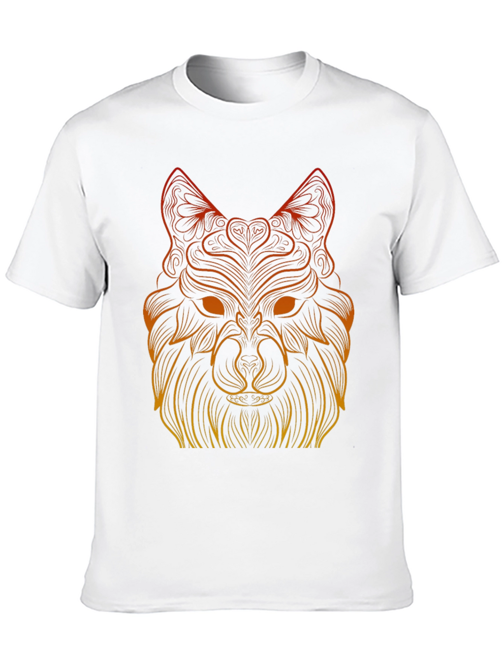 Geometric Wolf Graphic Tee - Black