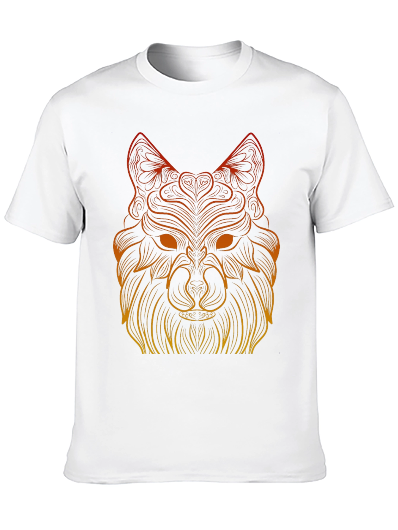 Geometric Wolf Graphic Tee - Black