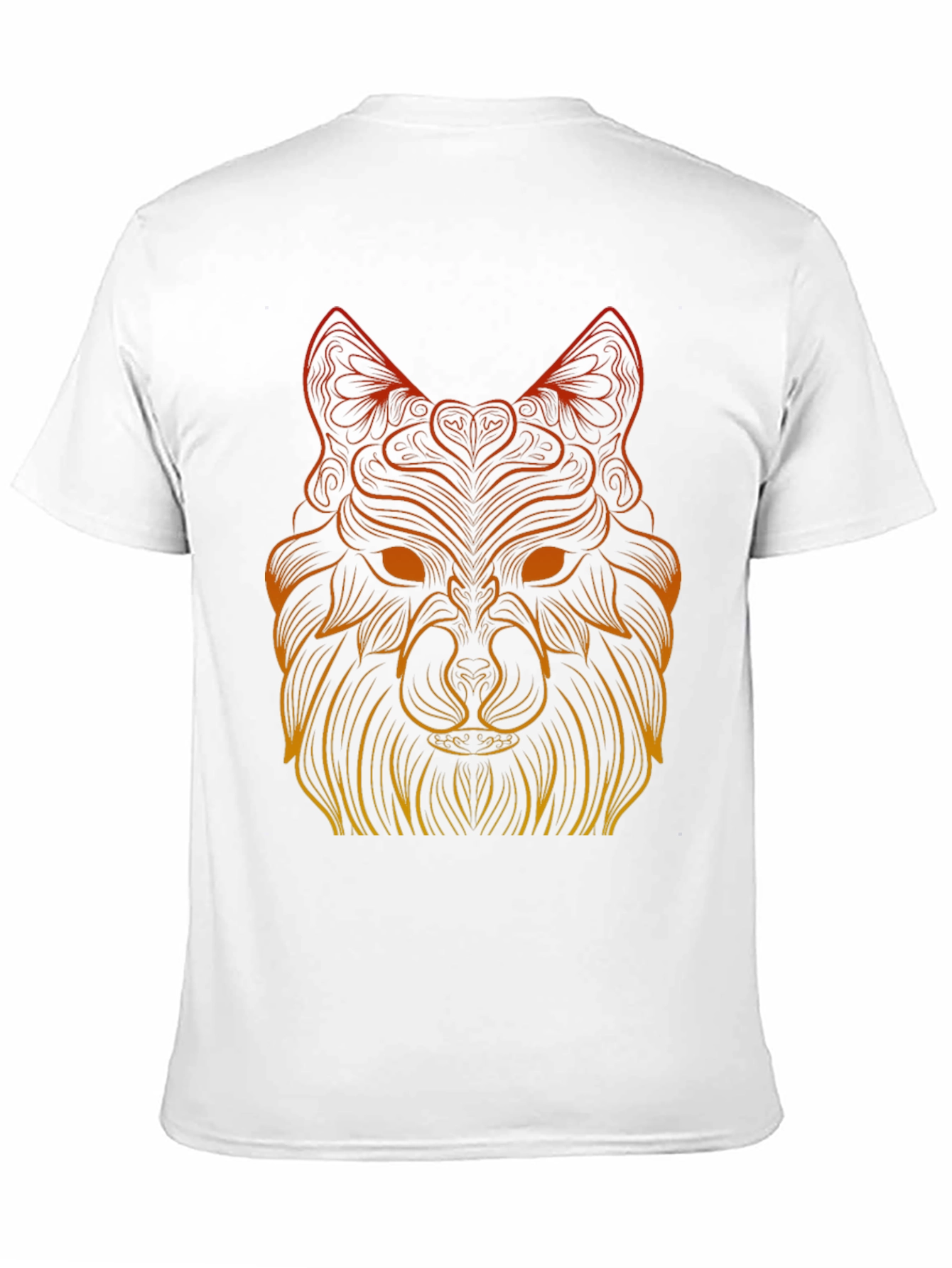 Geometric Wolf Graphic Tee - Black