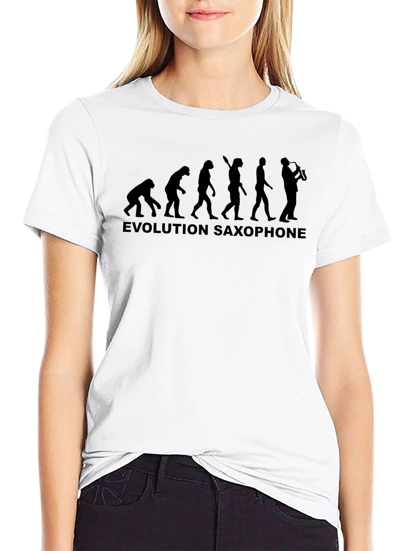 Evolution Saxophone Mens T-Shirt - Black