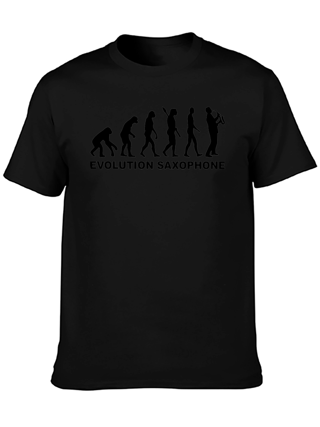 Evolution Saxophone Mens T-Shirt - Black