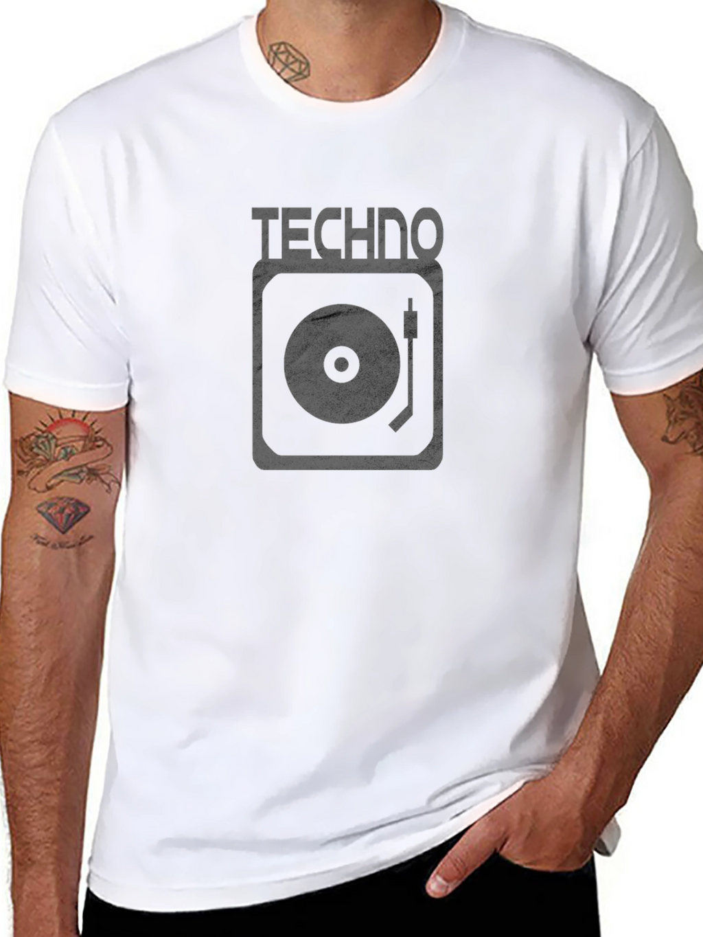 Techno Turntable T-Shirt - Classic DJ Music Tee
