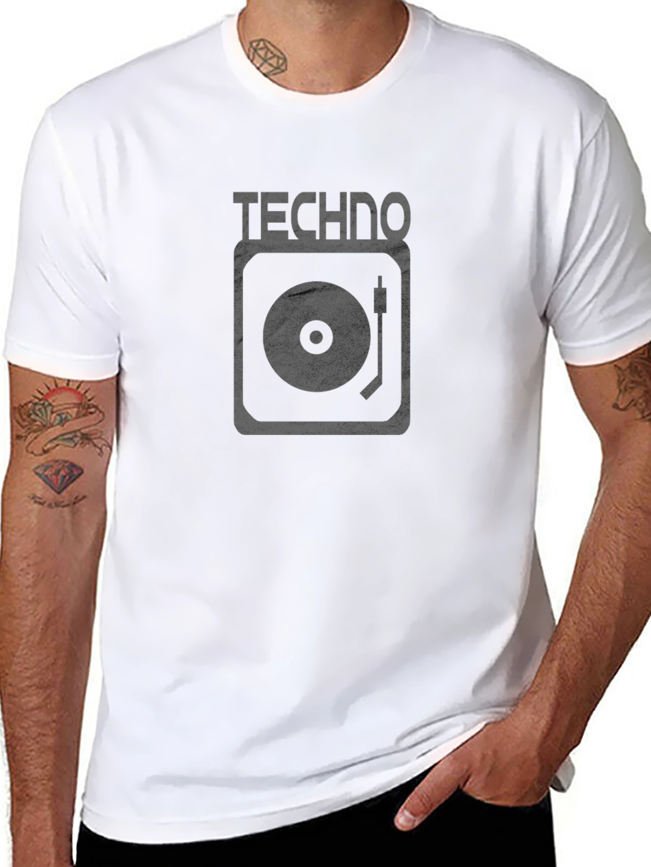 Techno Turntable T-Shirt - Classic DJ Music Tee