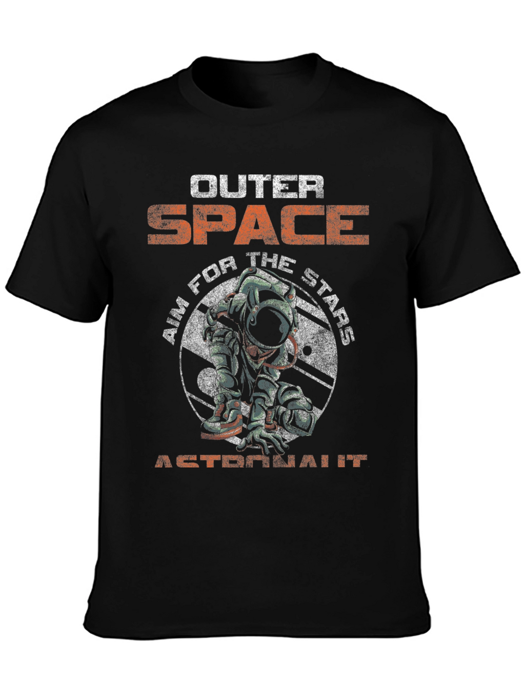 Outer Space Astronaut Graphic Tee - Black