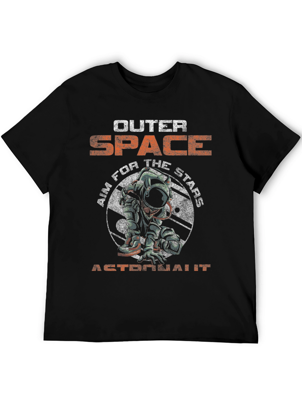 Outer Space Astronaut Graphic Tee - Black