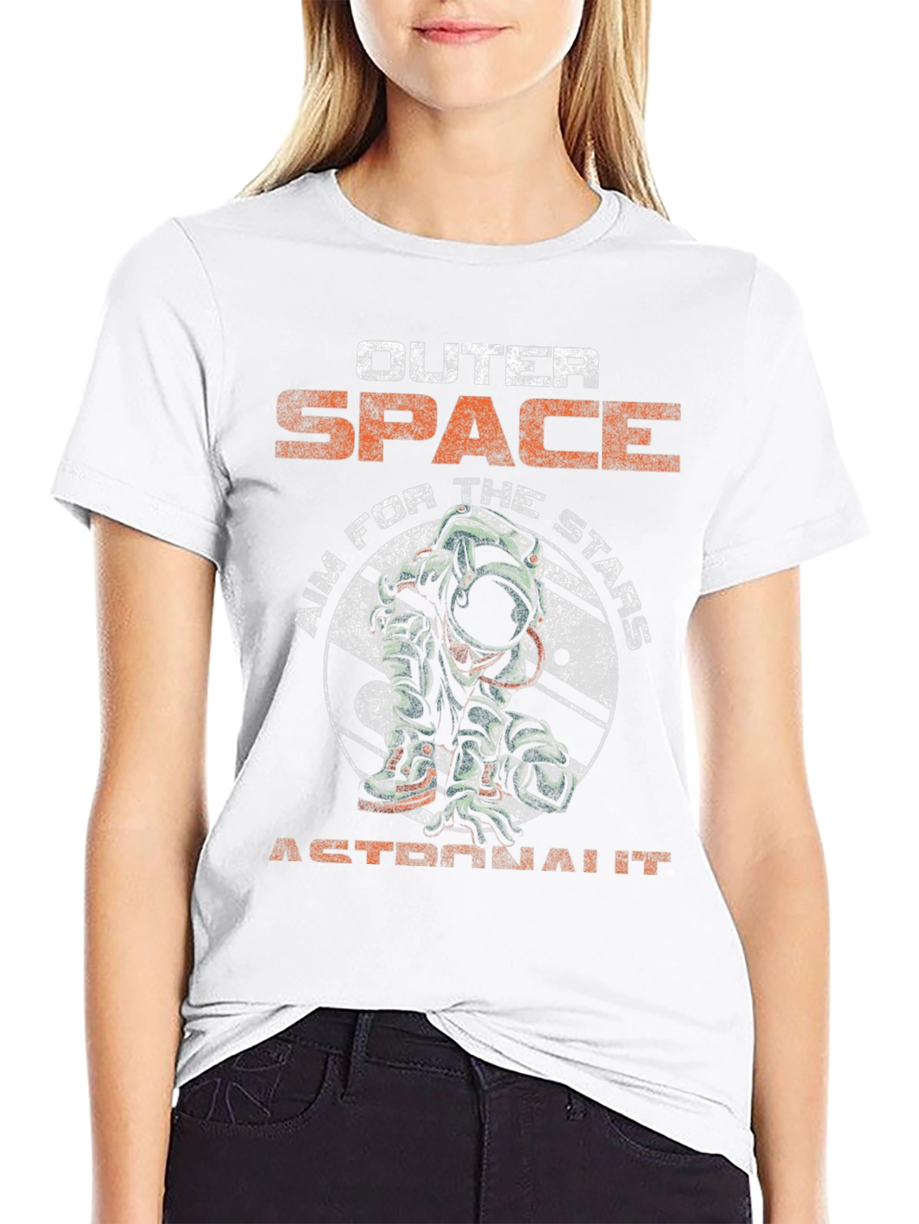 Outer Space Astronaut Graphic Tee - Black