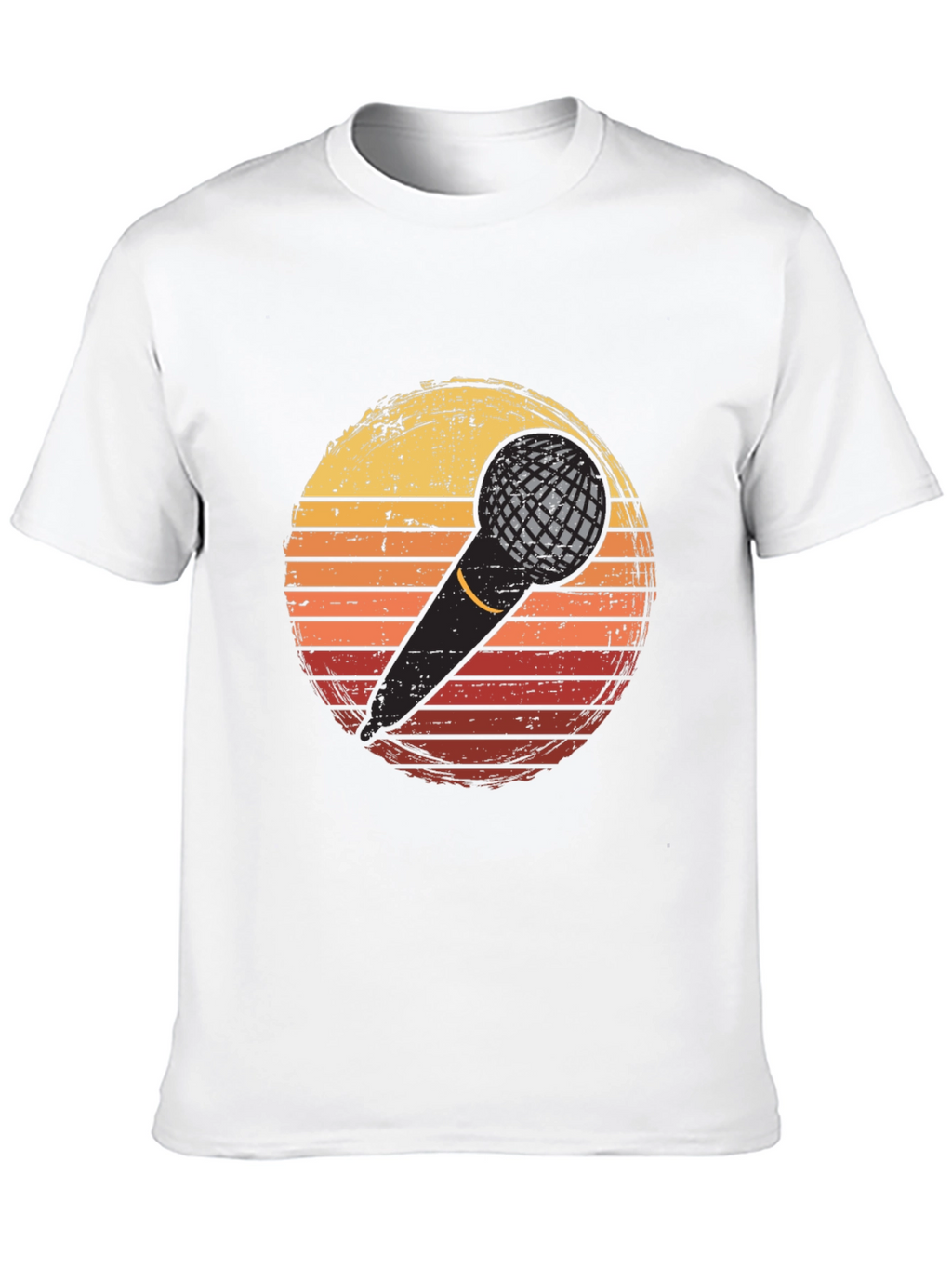 Retro Microphone Sunset Graphic T-Shirt