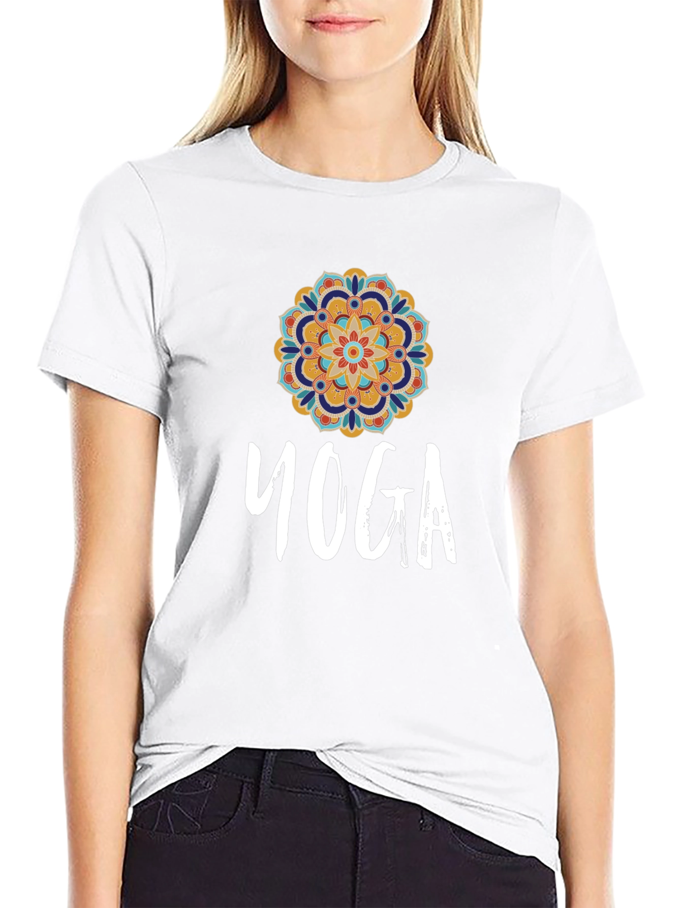 Yoga Mandala Graphic Tee - Stylish Comfort