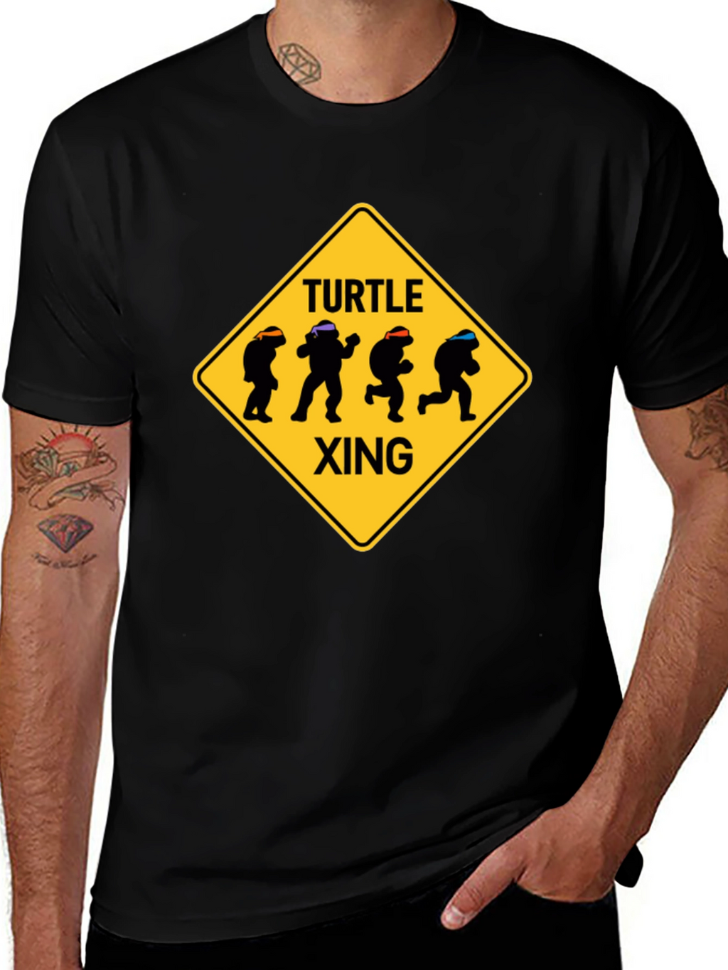 Turtle Xing T-Shirt - Ninja Turtle Crossing Tee