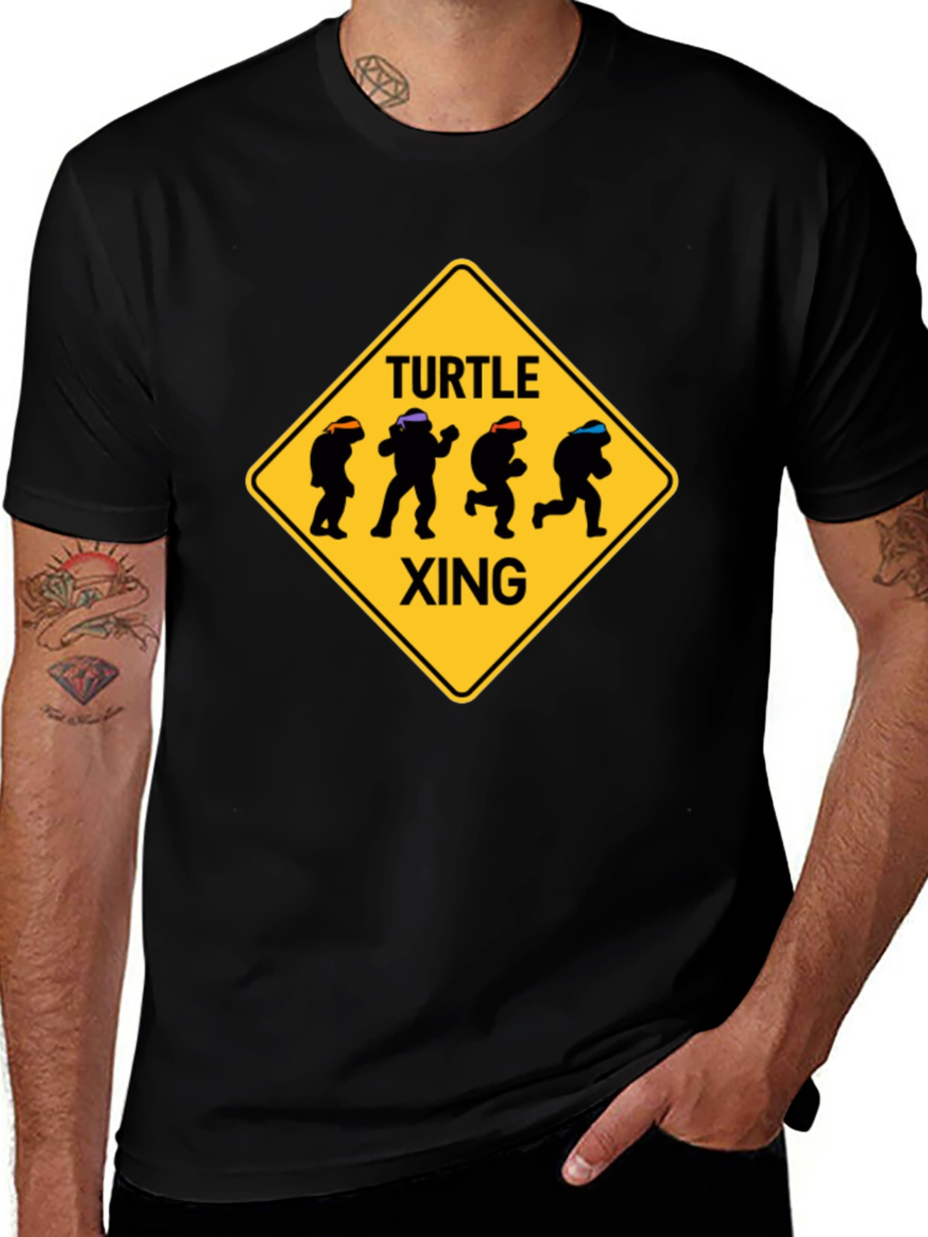 Turtle Xing T-Shirt - Ninja Turtle Crossing Tee