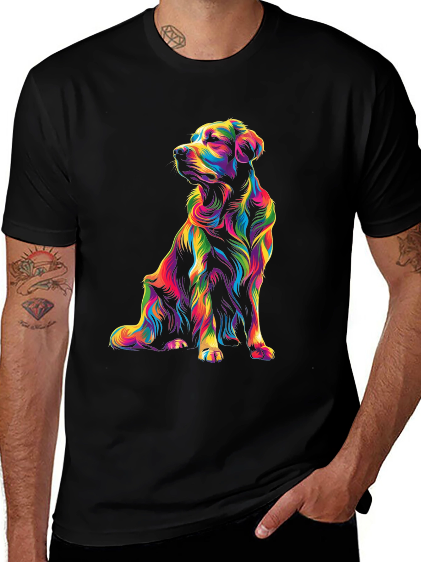 Vibrant Dog Graphic T-Shirt